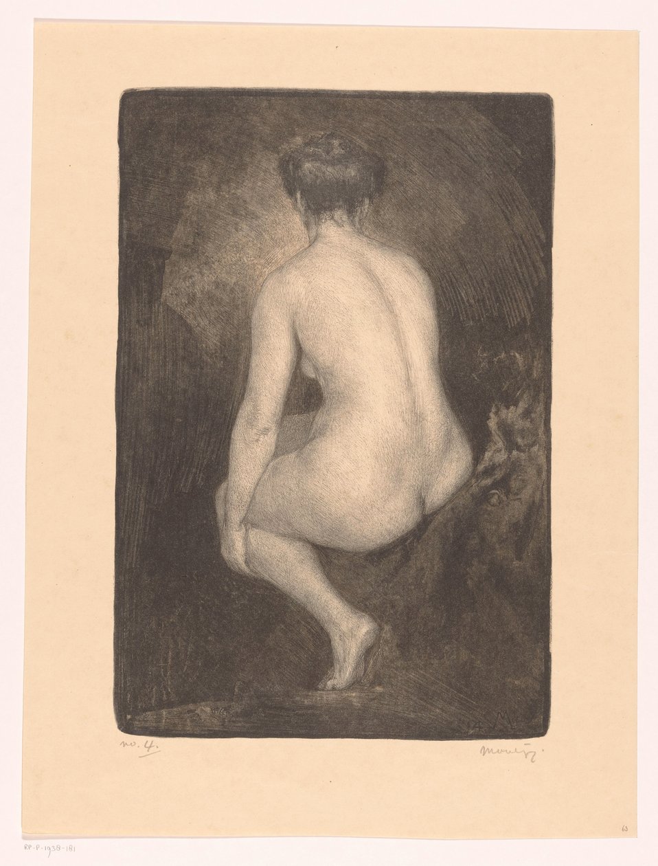 Sitzende nackte Frau von Simon Moulijn (signed by artist)
