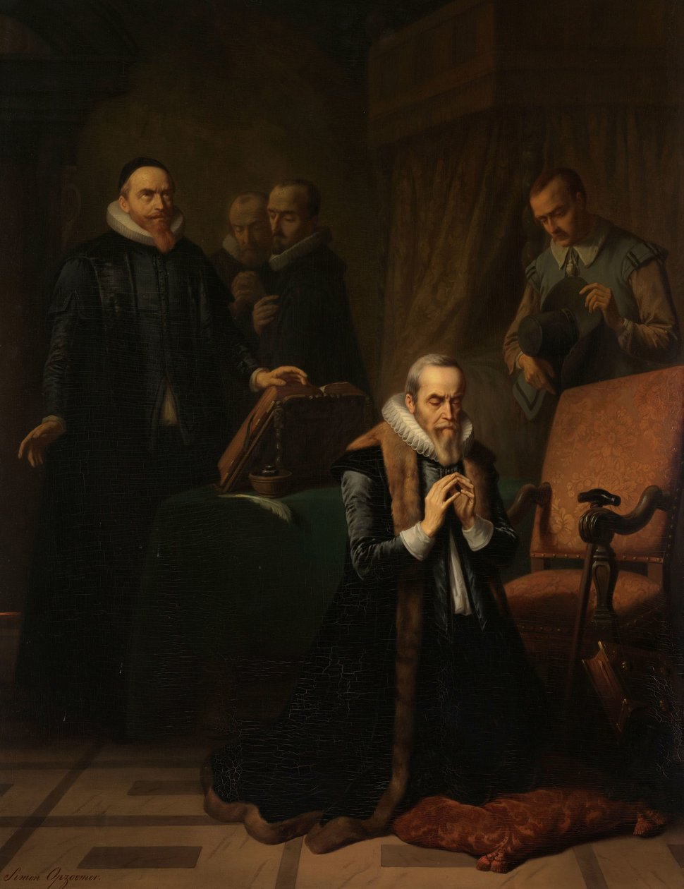 Das letzte Gebet von Johan van Oldenbarnevelt von Simon Opzoomer
