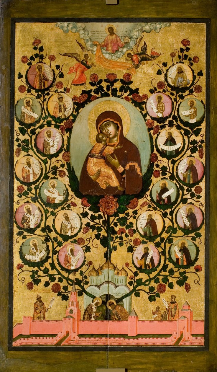 Der Baum des Moskauer Staates (Lob der Gottesmutter von Wladimir) von Simon Ushakov