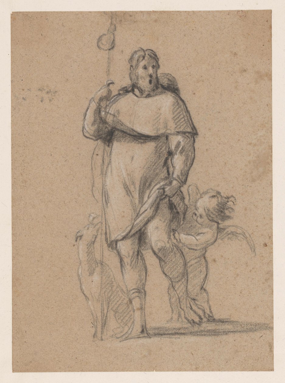 Der Heilige Rochus mit Hund und Engelchen von Simon Vouet