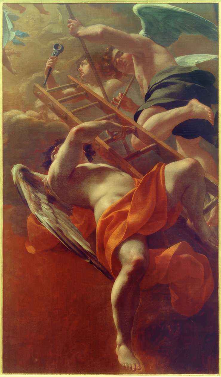 Engel mit Werkzeugen der Passion von Simon Vouet
