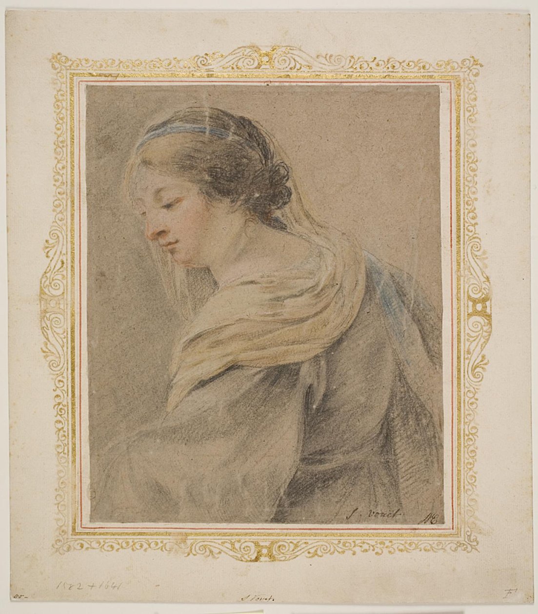 Studie einer Frau für "Madonna und Kind" von Simon Vouet
