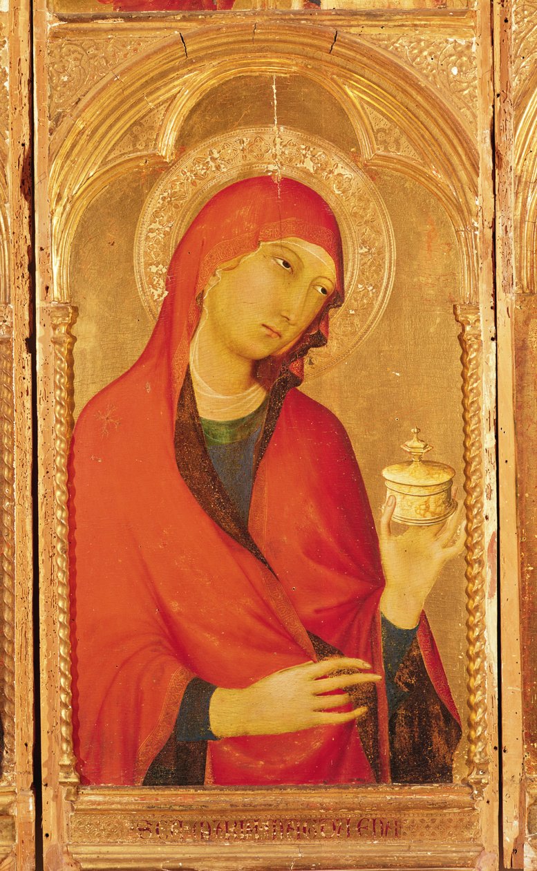 Heilige Katharina von Alexandria Polyptychon, (Detail) von Simone Martini
