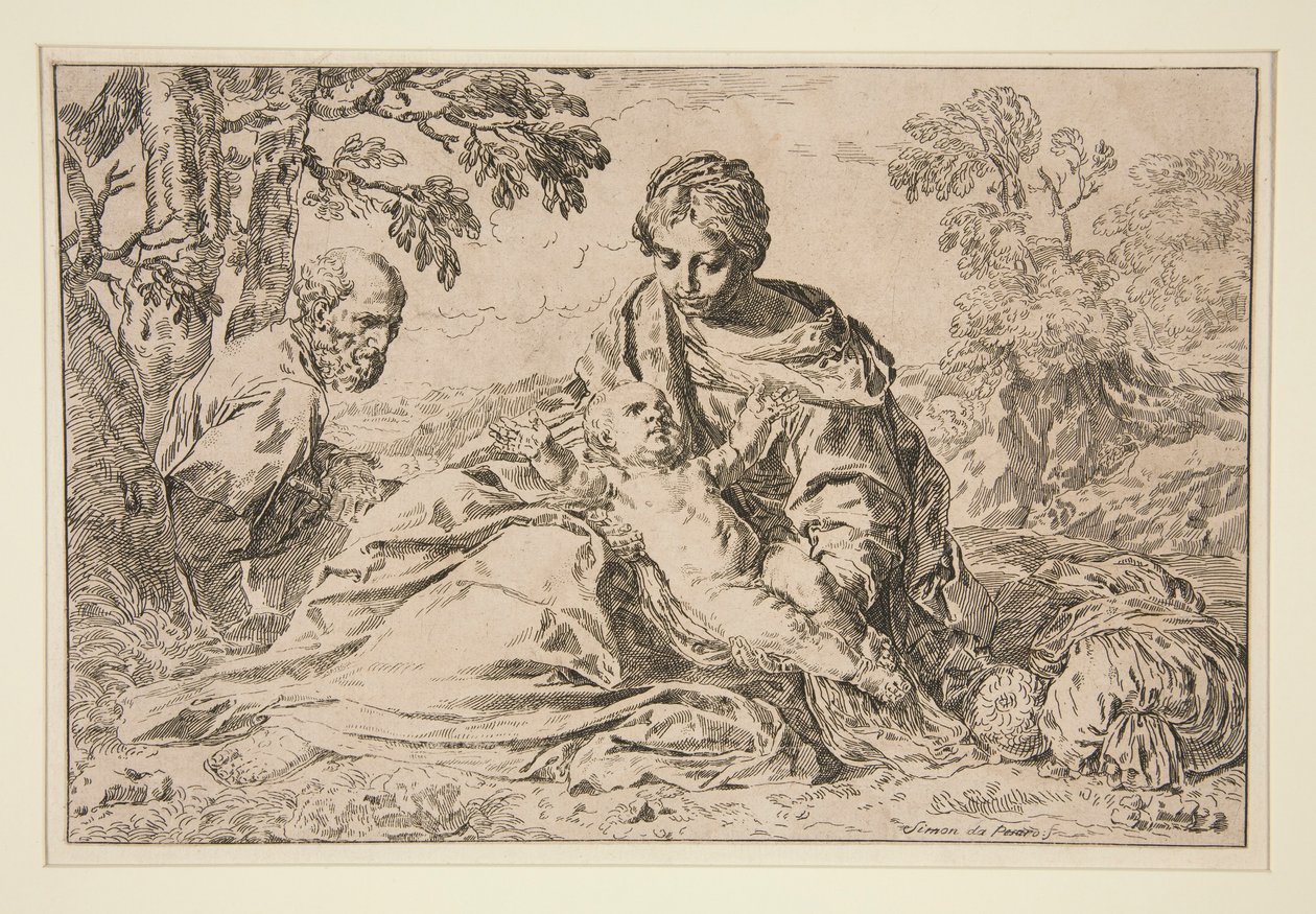 Ruhe auf der Flucht nach Ägypten von Simone Cantarini