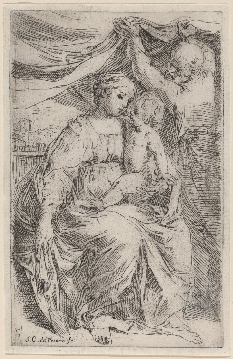 Die Heilige Familie von Simone Cantarini