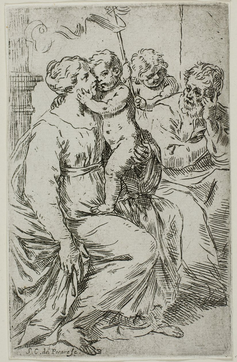 Die Heilige Familie von Simone Cantarini