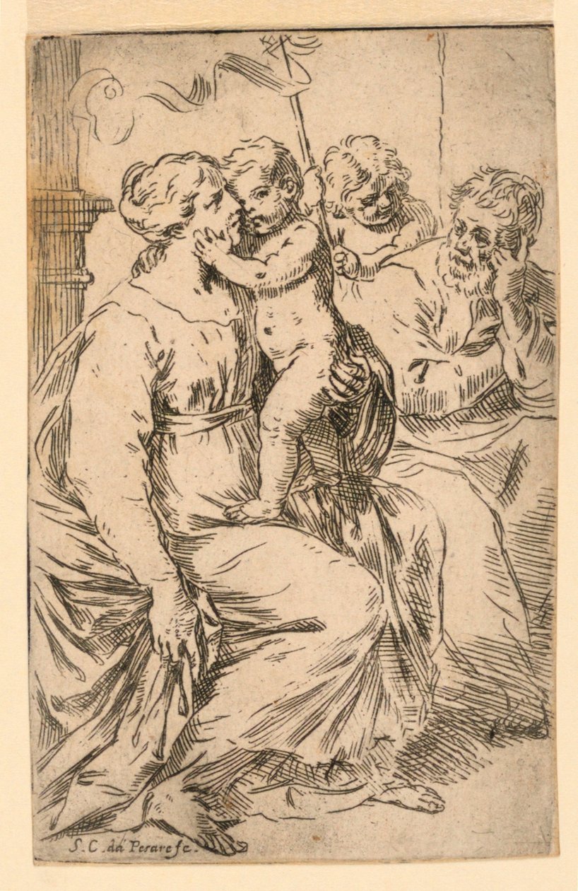 Die Heilige Familie mit Johannes dem Täufer von Simone Cantarini