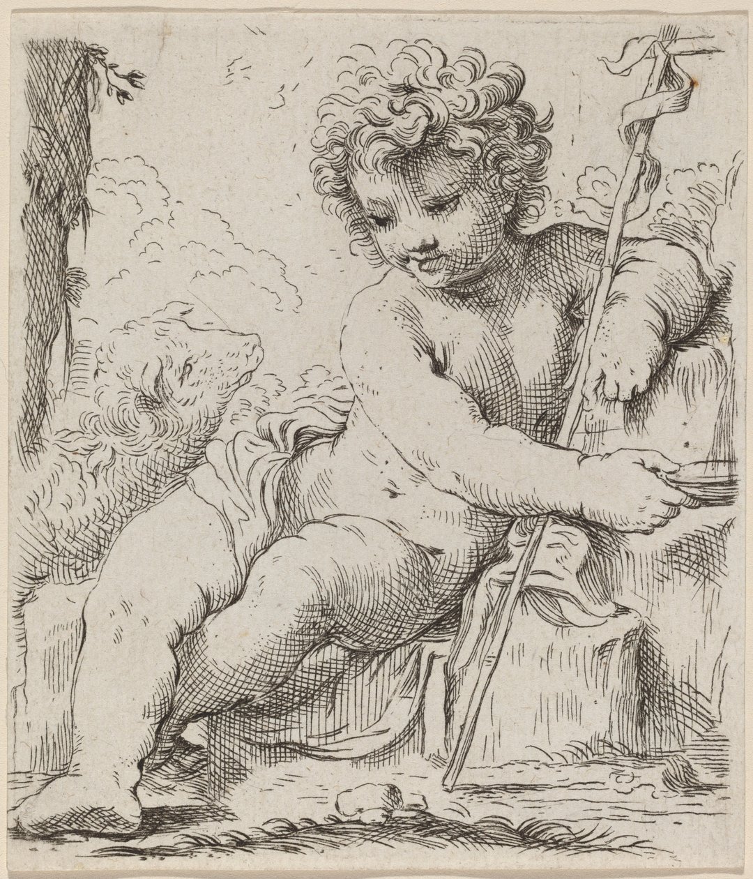 Der Heilige Johannes als Kind von Simone Cantarini