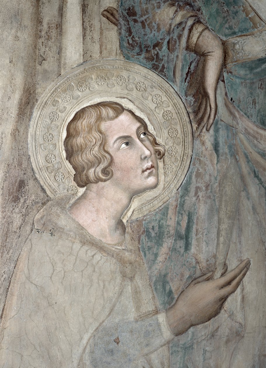 Maestà: St. Ansanus, 1315 (Detail) von Simone Martini