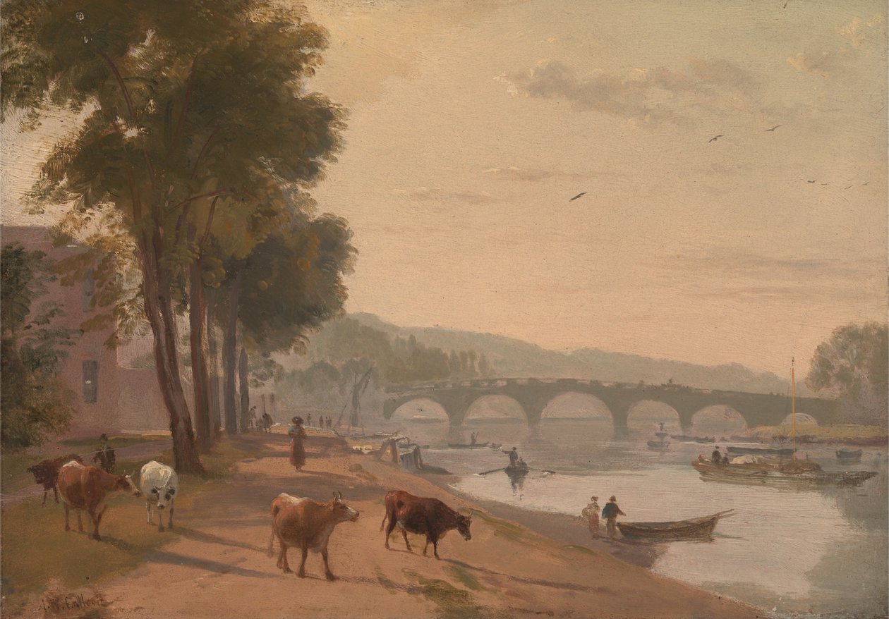 Ansicht der Richmond-Brücke an der Themse von Sir Augustus Wall Callcott