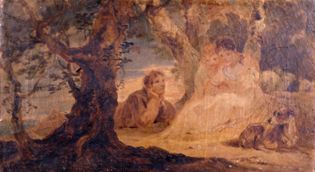 Figuren in einer Landschaft von Sir Peter Francis Bourgeois