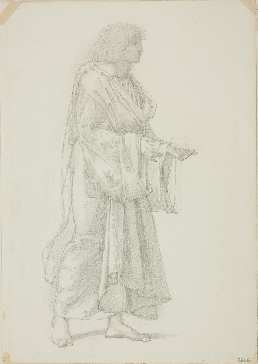 Drapierte stehende männliche Figur von Sir Edward Burne Jones