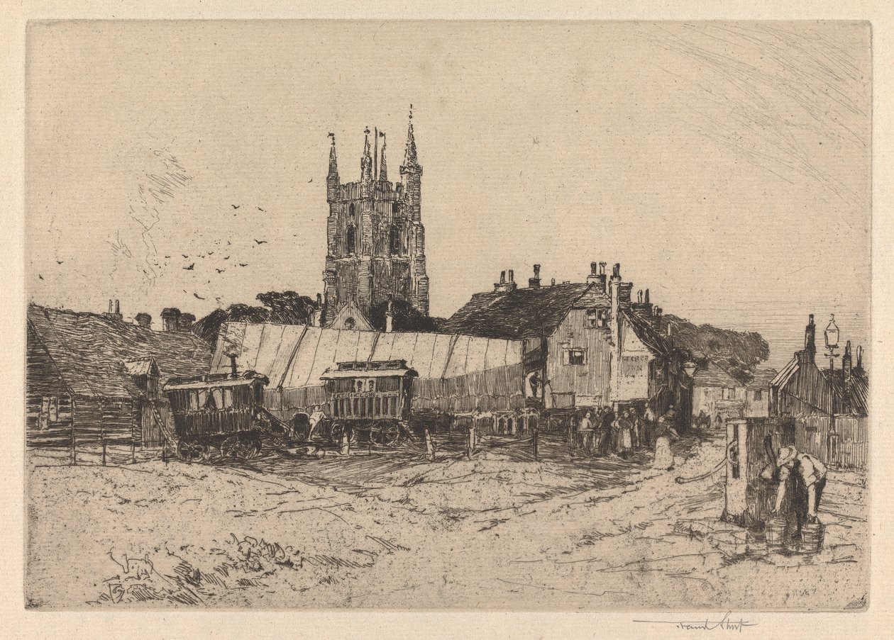 Umherziehende Schauspieler in Lidd, Kent von Sir Frank Short
