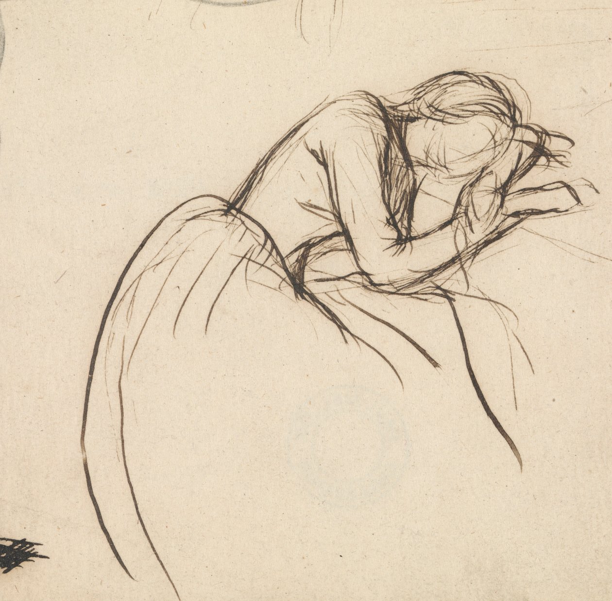 Eine Frau in Trauer gebeugt von Sir John Everett Millais