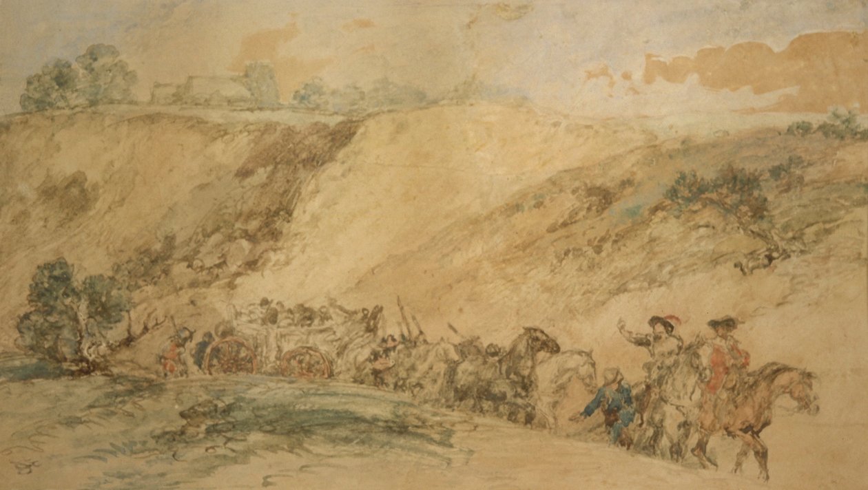 Armee-Wagen in einer Schlucht, ca. 1837-1897 von Sir John Gilbert