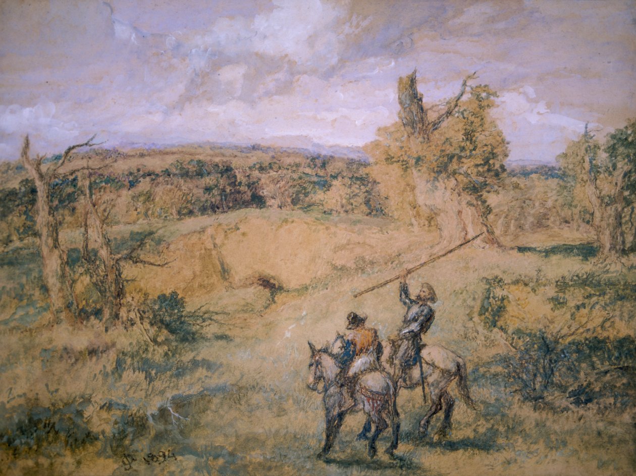 Don Quijote und Sancho Panza, 1894 von Sir John Gilbert