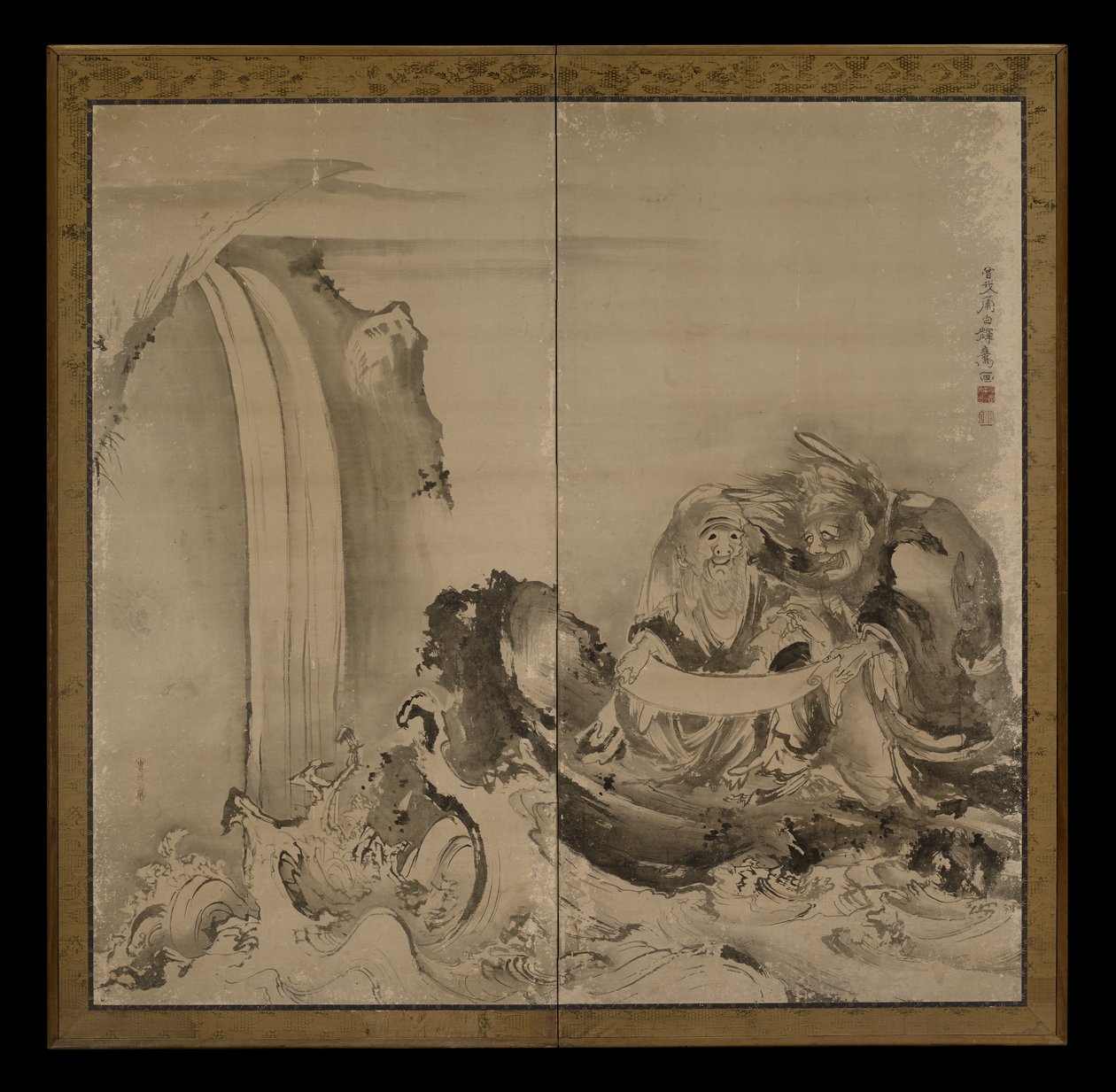 Zwei Figuren, 1770er Jahre von Soga Shohaku