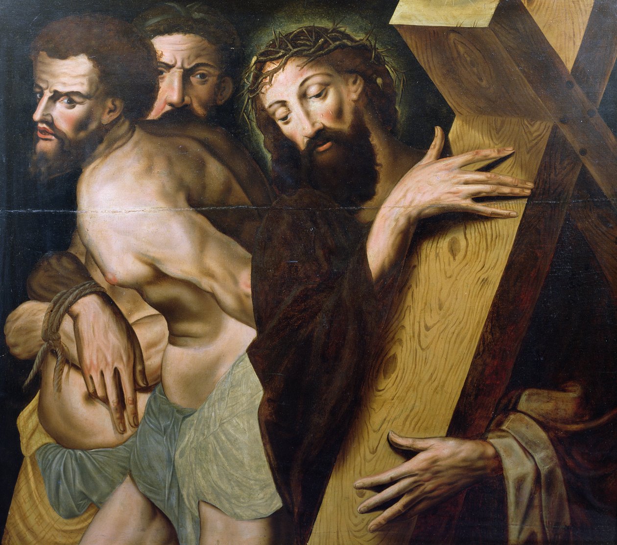 Christus trägt das Kreuz von Spanish School