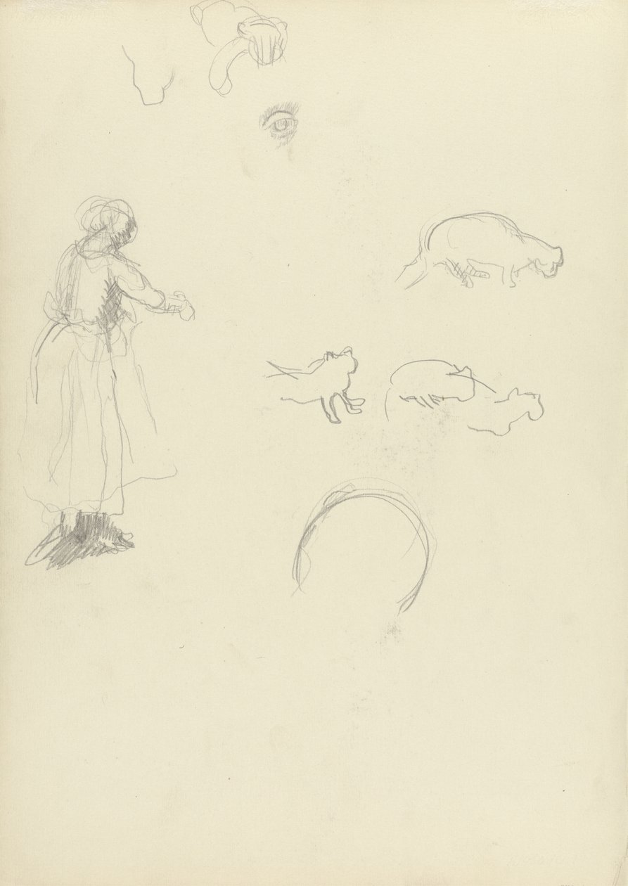 Studie einer Frau und Katzen, für die Cave of the Golden Calf von Spencer Frederick Gore