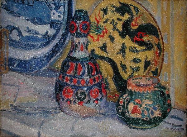 Stillleben mit orientalischen Figuren von Spencer Frederick Gore