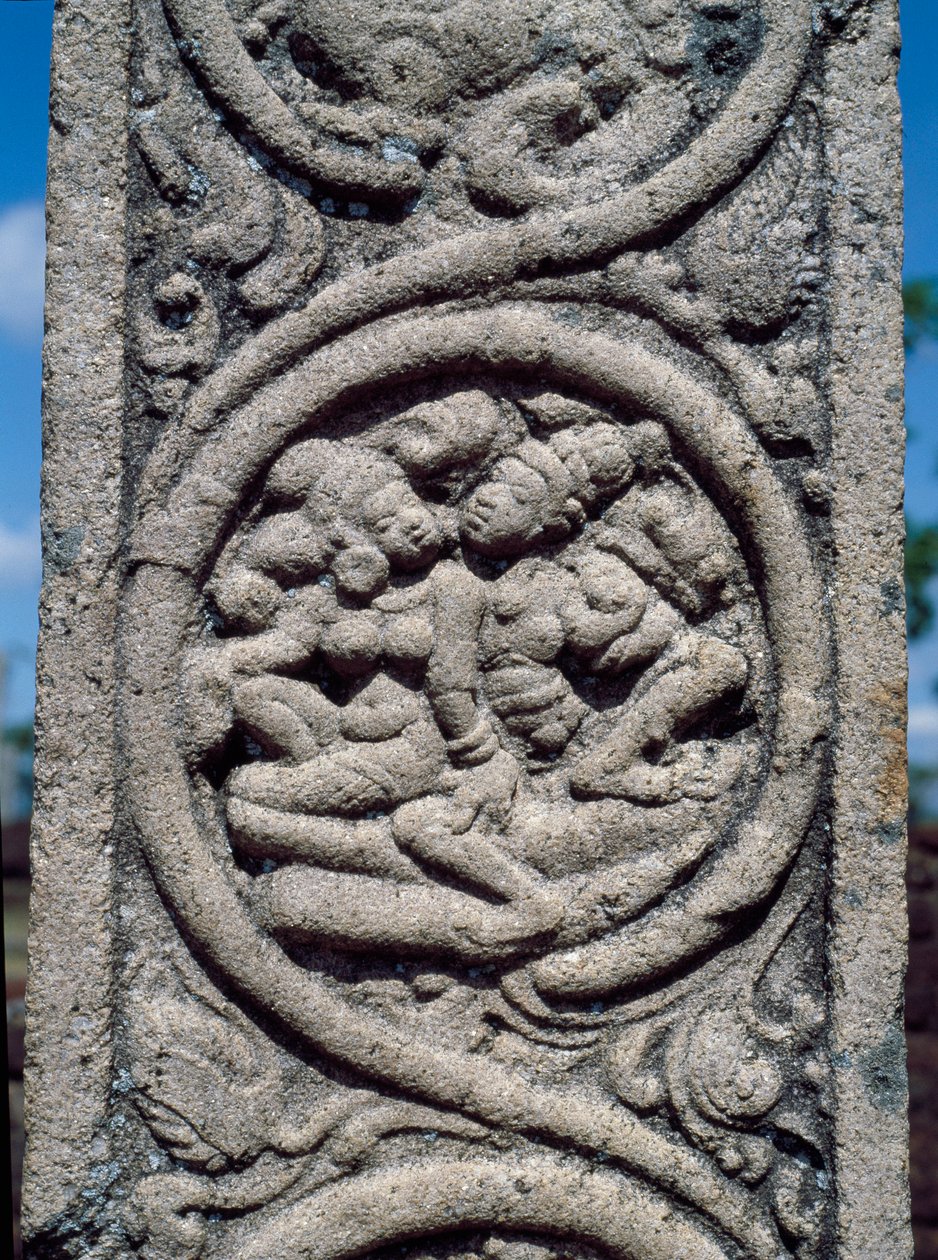 Relief einer Säule eines buddhistischen Tempels von Sri Lankan