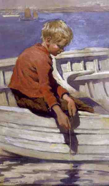 Junge beim Angeln von Stanhope Alexander Forbes