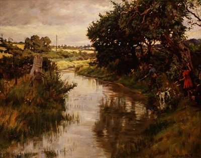 Kinder beim Angeln von Stanhope Alexander Forbes