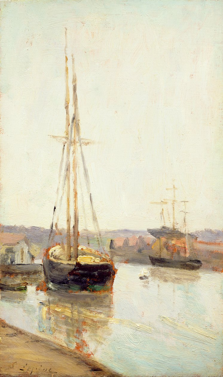 Boote auf einem Kanal von Stanislas Victor Edouard Lepine
