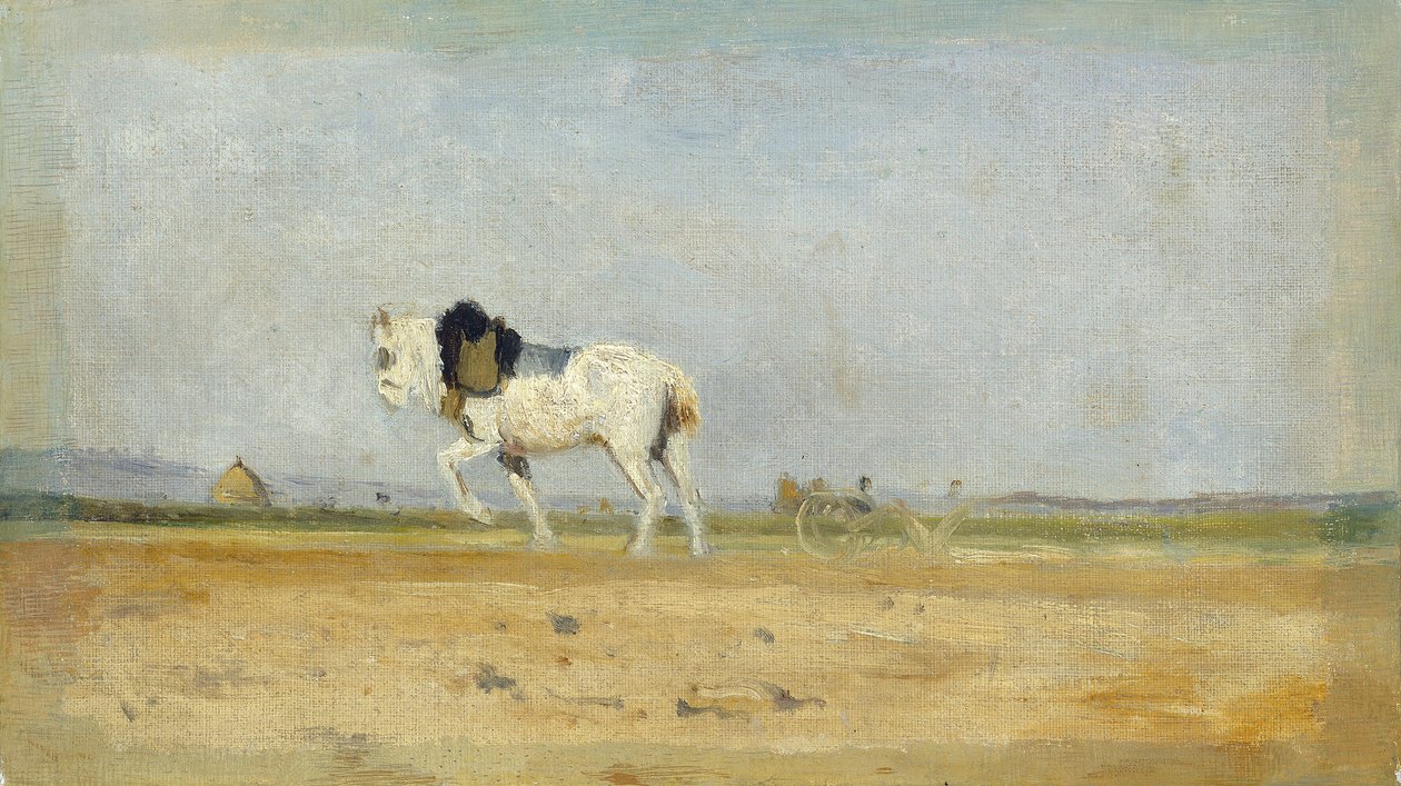 Ein Pflugpferd auf einem Feld von Stanislas Lepine