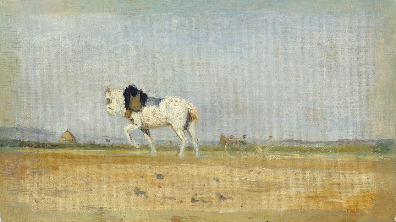 Ein Pflugpferd auf einem Feld von Stanislas Lepine