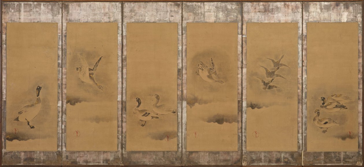 Wildgänse, Momoyama- oder Edo-Zeit, 1568-1615 von Sôtatsu