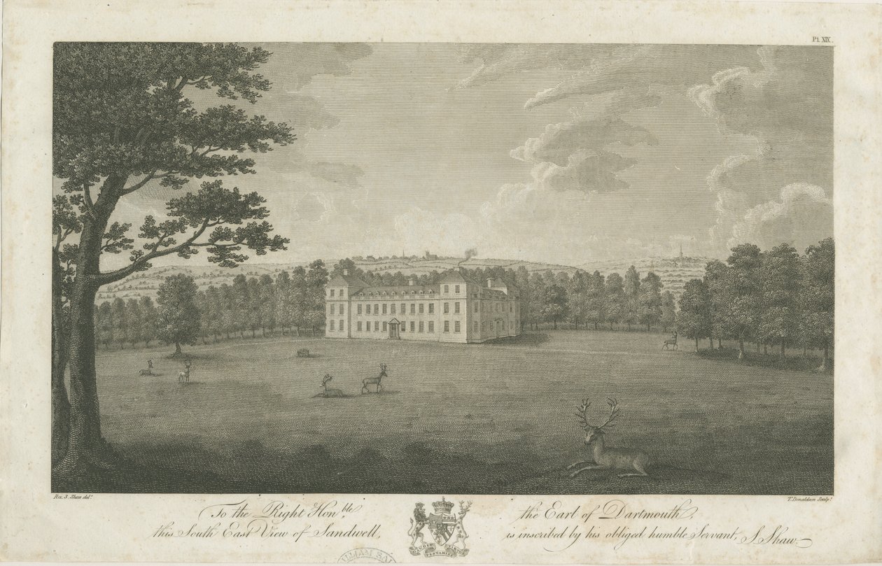 Sandwell Park - Halle: Gravur, undatiert [1762-1798] von Stebbing Shaw