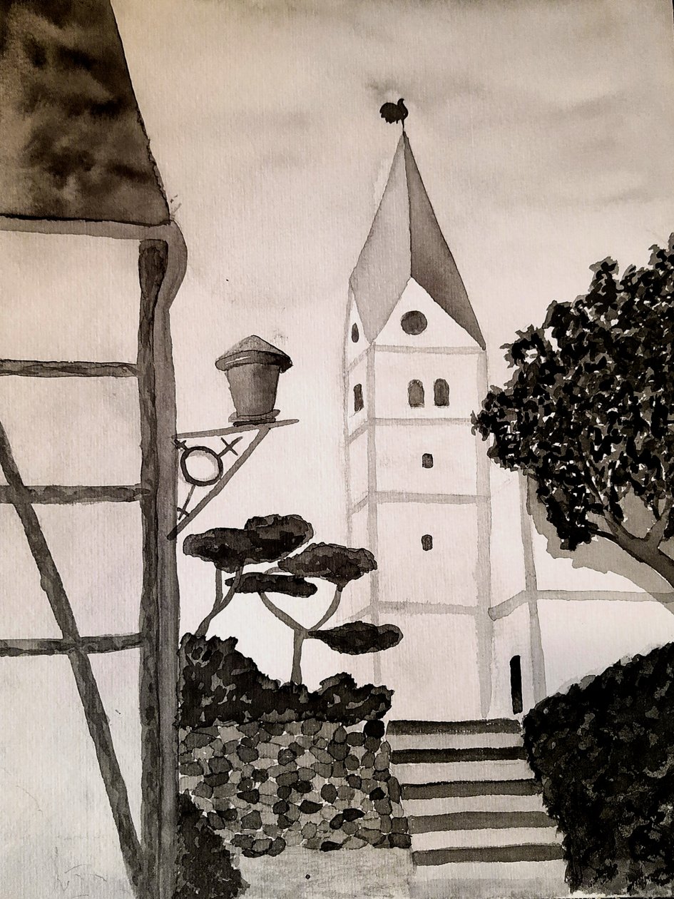 Kirche St. Aegidius in schwarz/weiß von Steegs Art Karin
