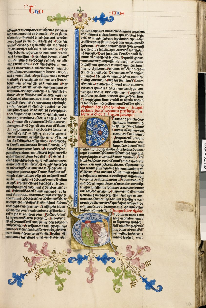 Initiale T: Blinder Tobit und der Engel von Stefan Lochner