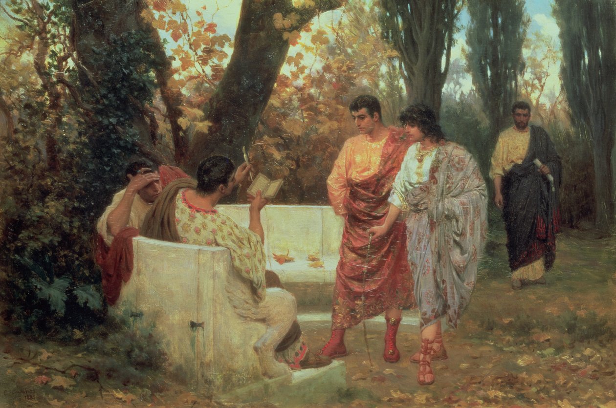 Römischer Dichter Catullus liest sein Gedicht von Stefan Vladislavovich Bakalowicz
