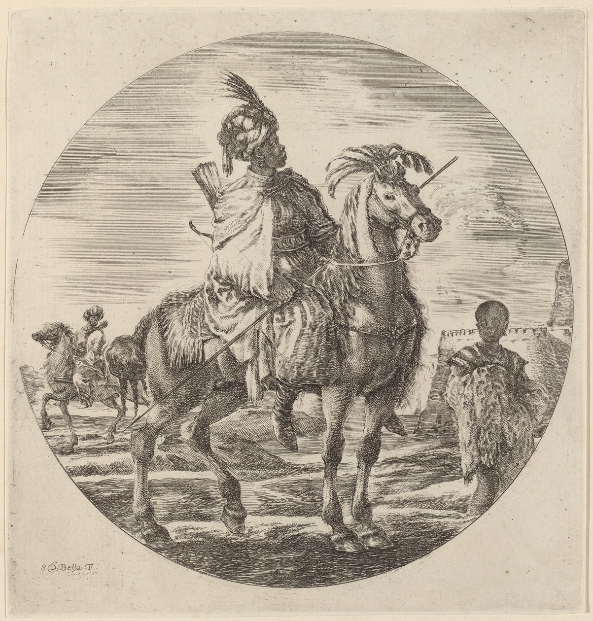 Ein schwarzer Reiter von Stefano della Bella