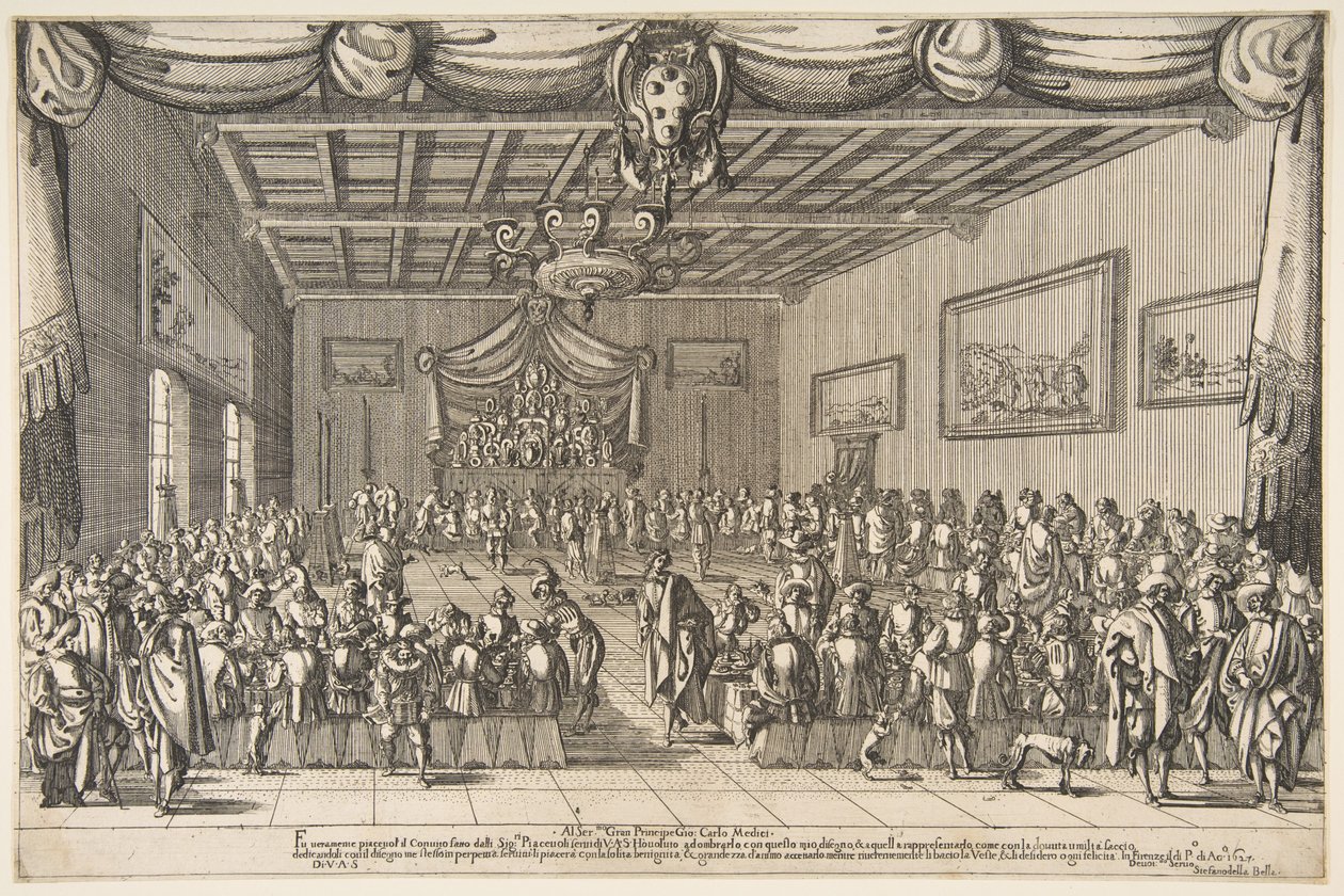 Bankett der Piacevoli von Stefano della Bella