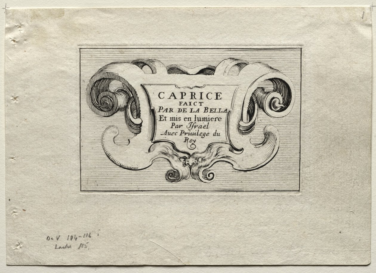 Caprices: Titelblatt von Stefano della Bella