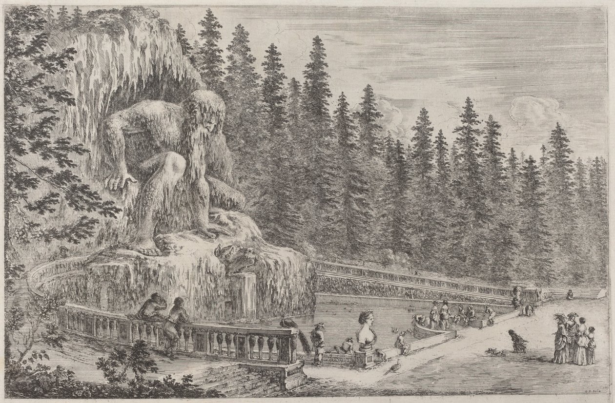 Kolossale Statue der Apenninen von Stefano della Bella
