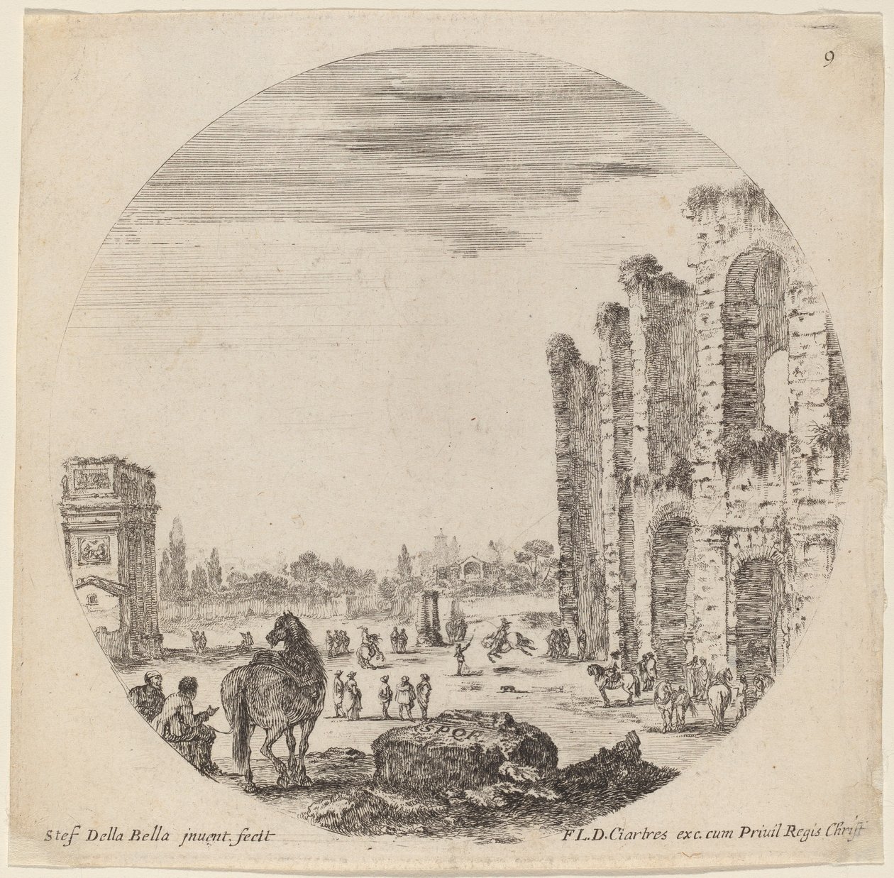 Kolosseum und Konstantinsbogen von Stefano della Bella