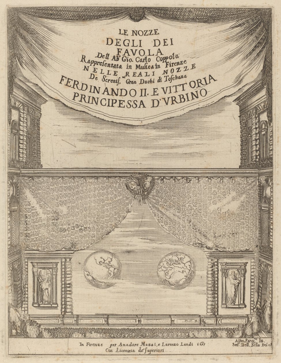 Le Nozze degli Dei: Frontispiz von Stefano della Bella