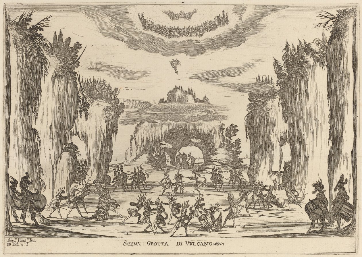 Szene Grotte des Vulkan von Stefano della Bella