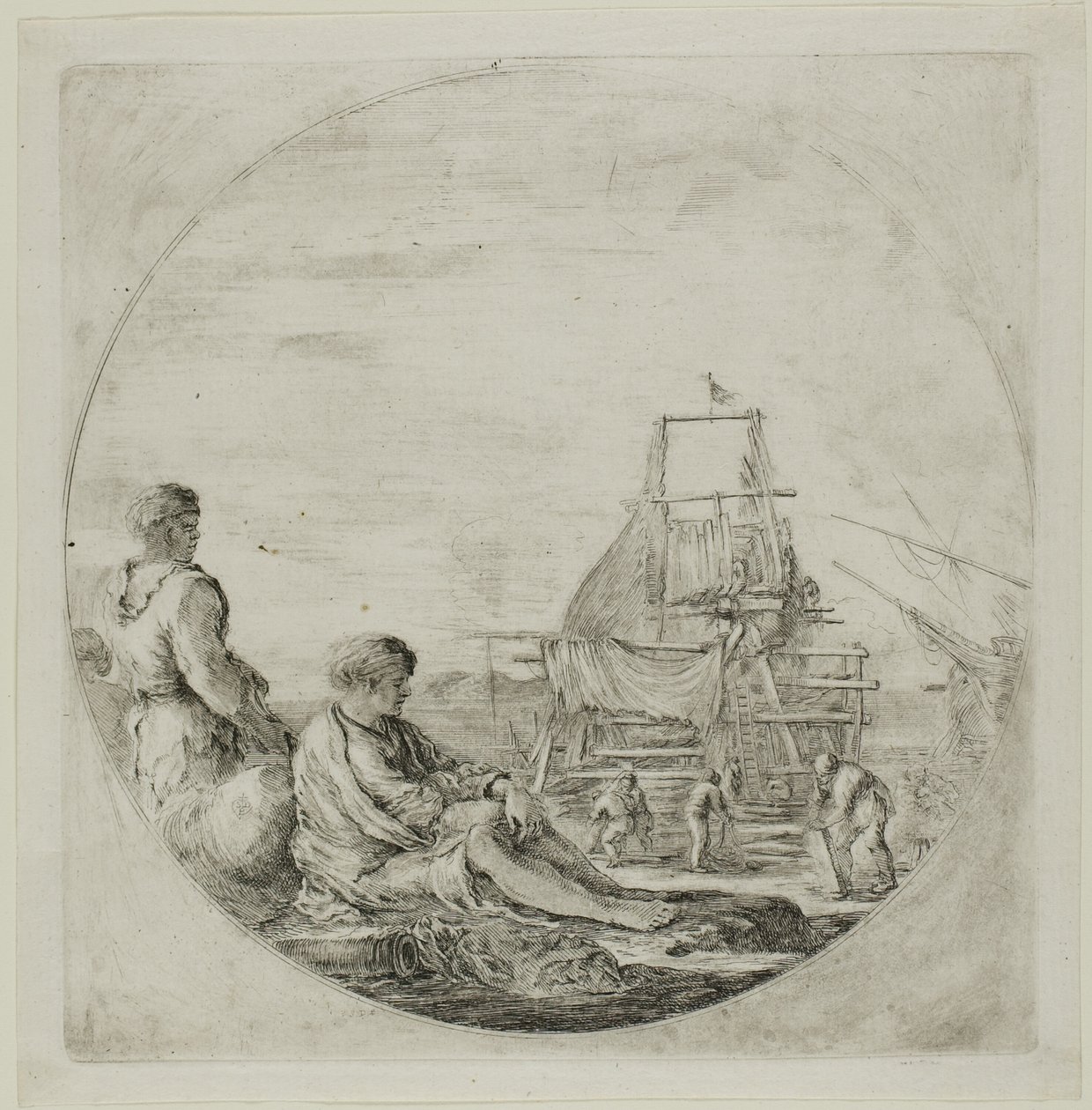 Werft mit zwei Matrosen von Stefano della Bella