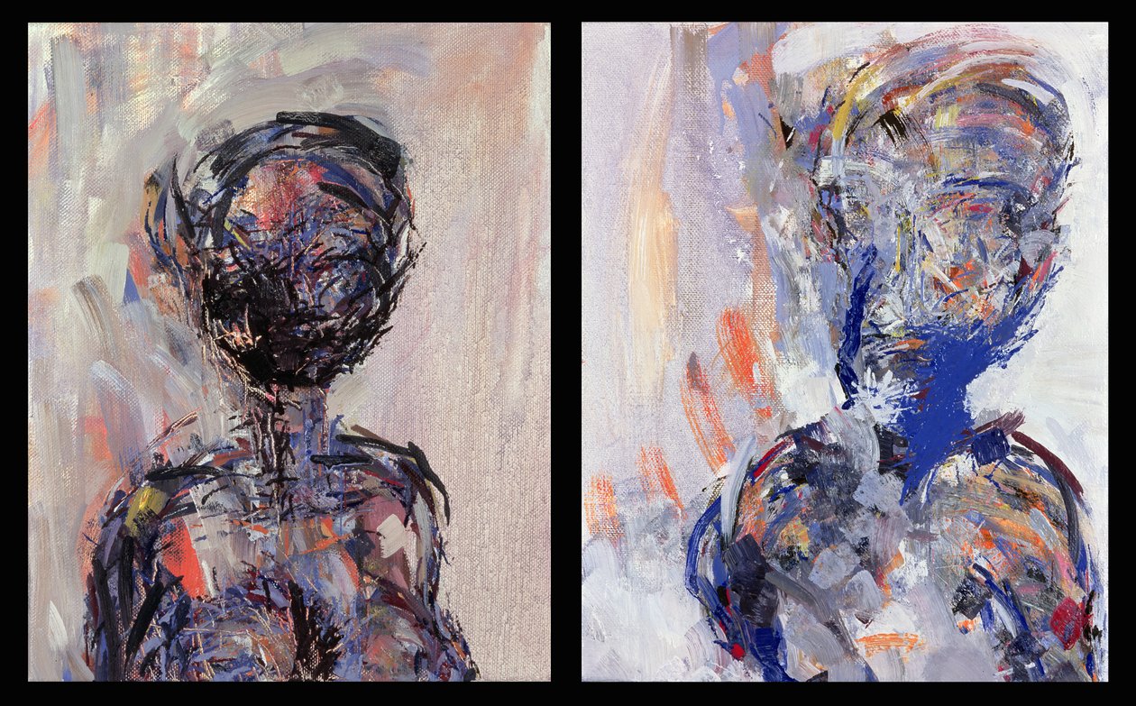 Iman und David Bowie, Diptychon, 2000 von Stephen Finer