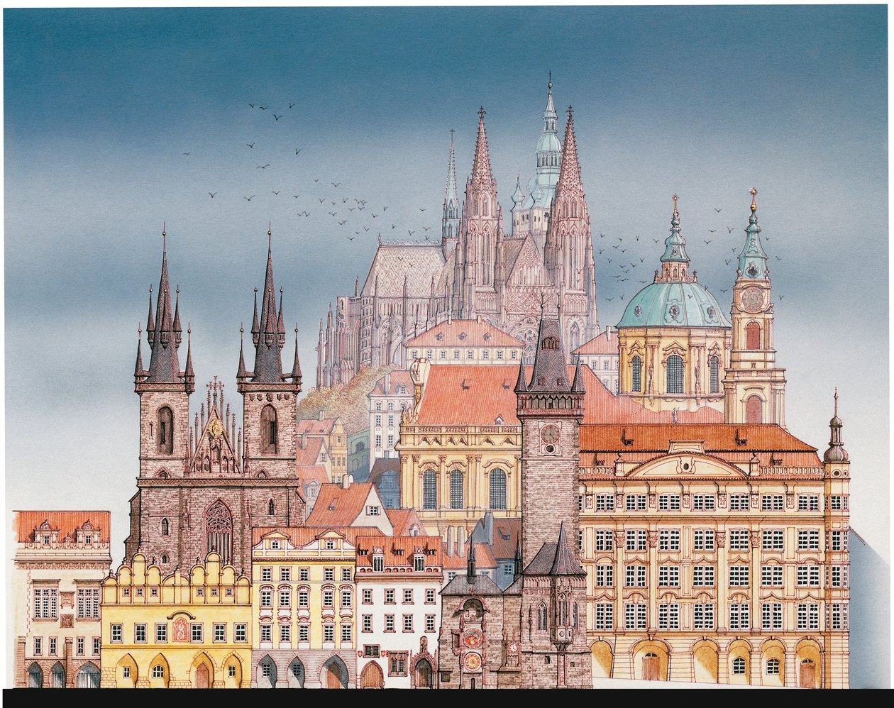 Prager Gebäude, ca. 1900-2023 von Stephen Conlin