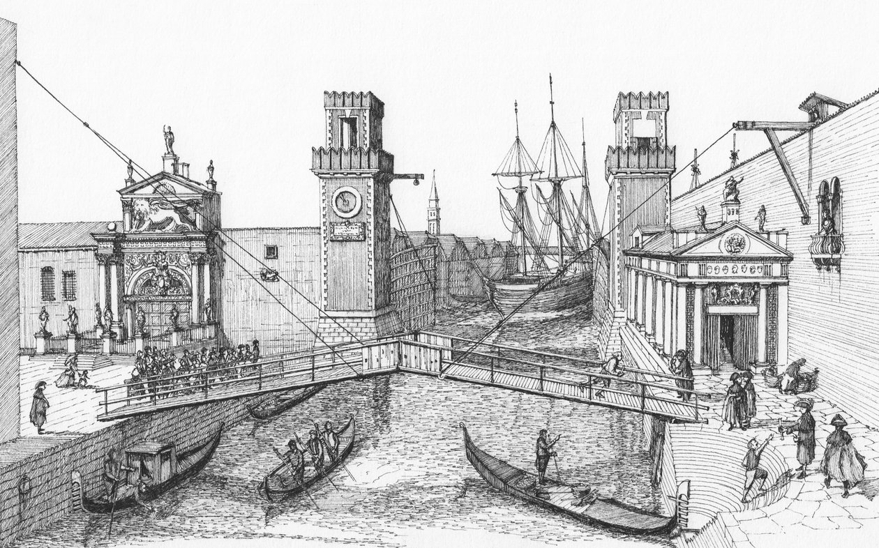 Der Eingang zum Arsenale, Venedig von Stephen Conlin