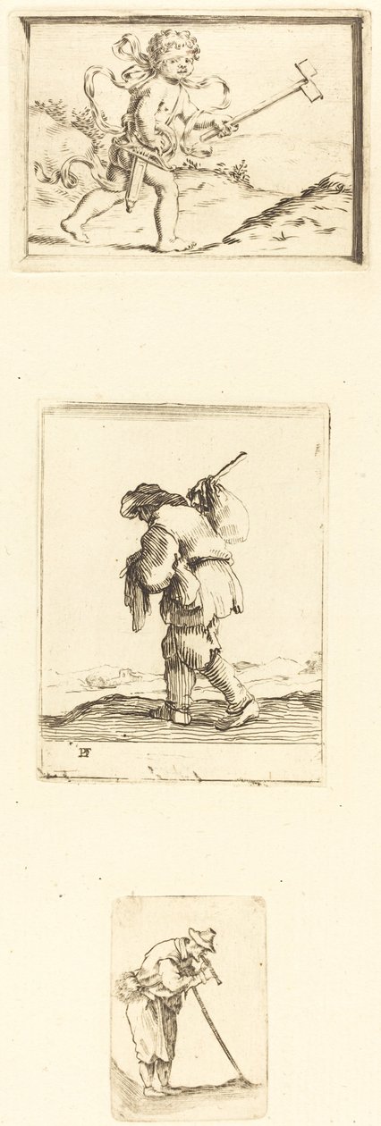Blatt mit Radierungen von Style of Jacques Callot