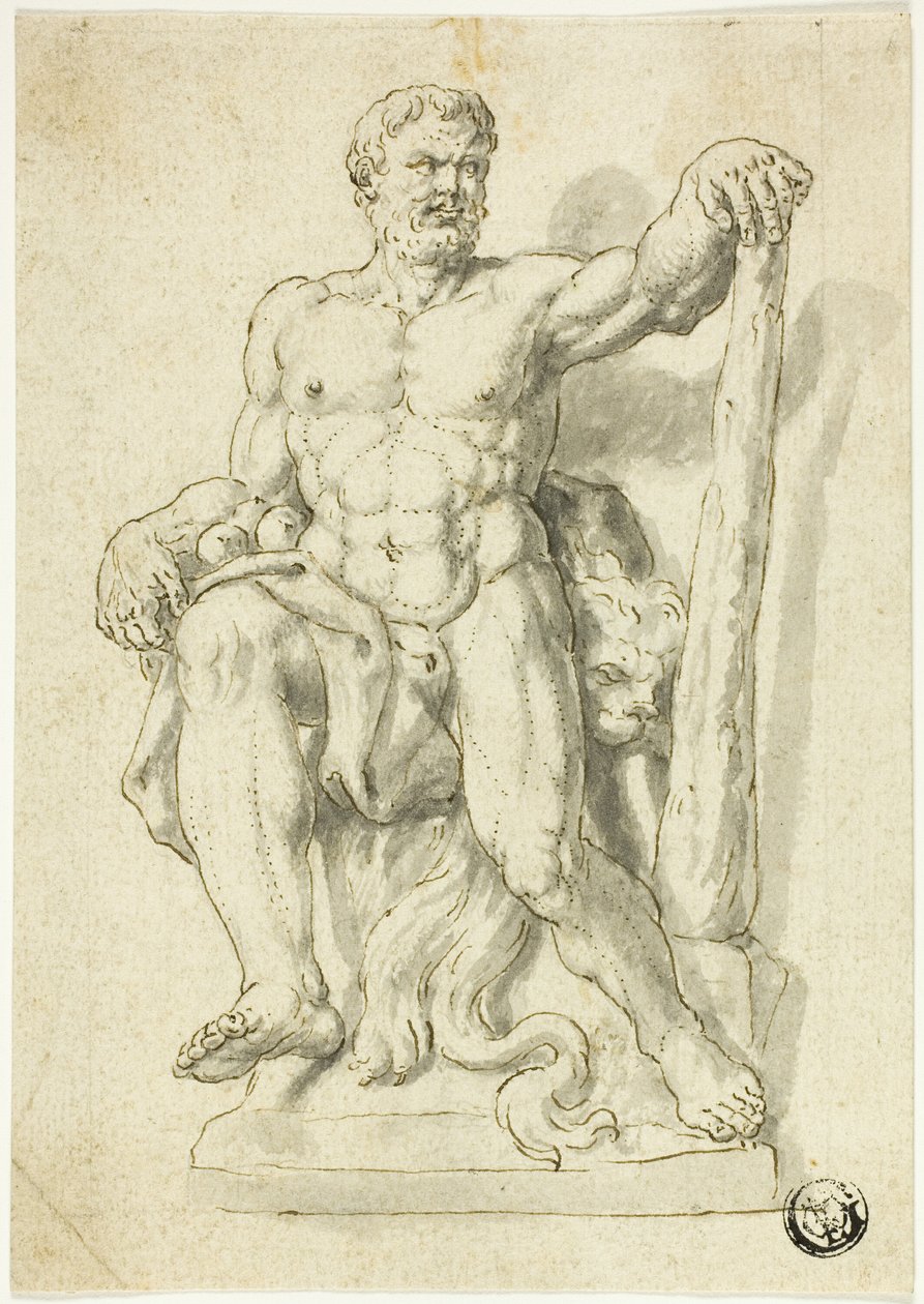 Statue des sitzenden Herkules von Style of Raymond de Lafage