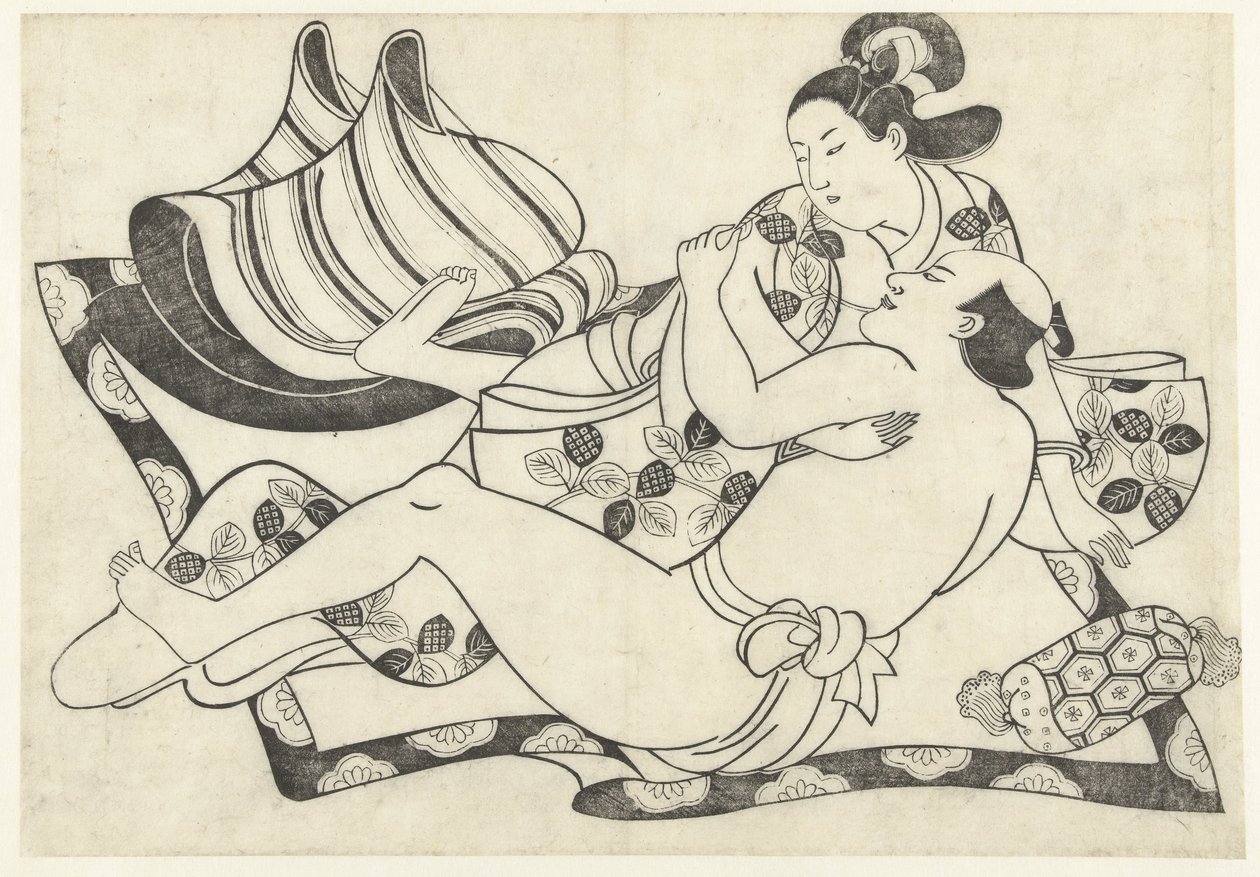 Liebespaar auf Teppich von Sugimura Jihei