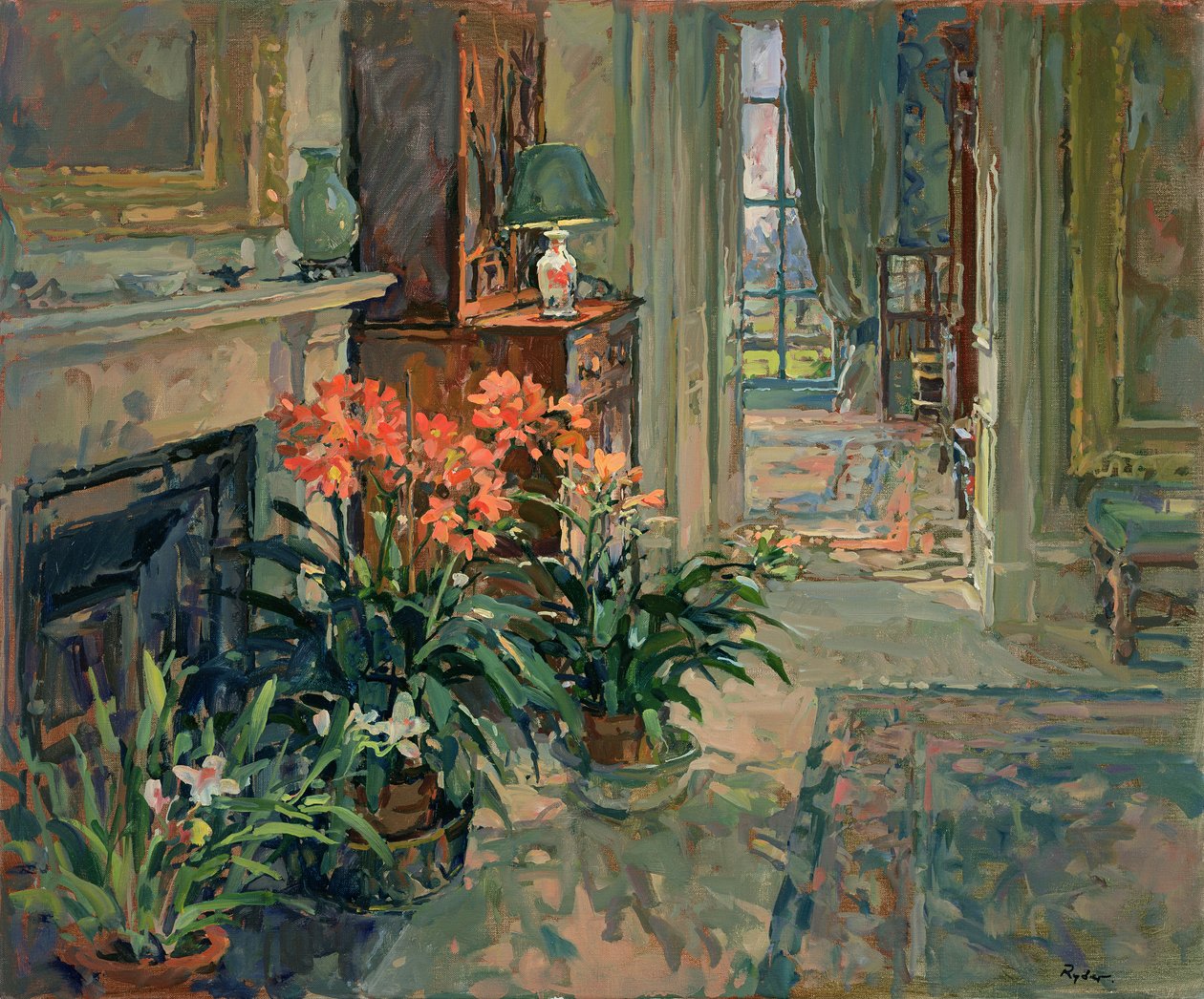 Clivia und Orchidee von Susan Ryder